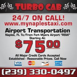 Turbo Cab - Airport Cab Service - Naples Taxi Service: Turbo Cab - Taxi Service
