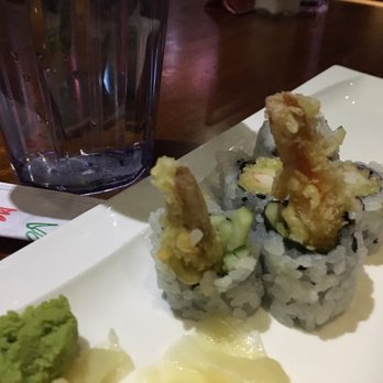 Volcano Asian Bistro - Half eaten shrimp tempura roll! So yummy. Simple yet flavorful! - Asian Fusion Near Me - Alpharetta, Georgia