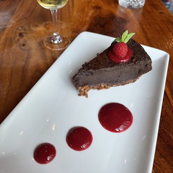 Del Frisco's Grille - Chocolate Pecan Raspberry Torte - New American Near Me - Hoboken, New Jersey Del Frisco's Grille - Chocolate Pecan Raspberry Torte - New American Near Me - Hoboken, New Jersey