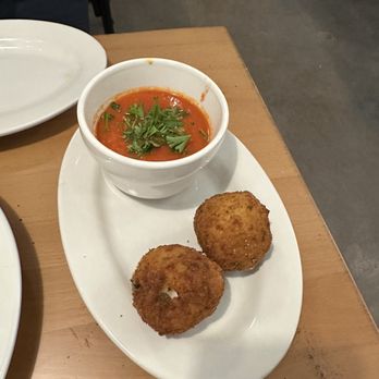 Vignolas Italian Kitchen - Arancini typically comes with 3, but they ran out so they gave us the focaccia bread on the house. - Italian Near Me - Edmond, Oklahoma