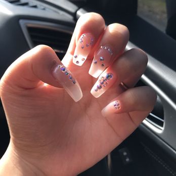 Olani Nails & Spa - Light pink with rinestones !! - Waxing Near Me - Everett, Washington Olani Nails & Spa - Light pink with rinestones !! - Waxing Near Me - Everett, Washington