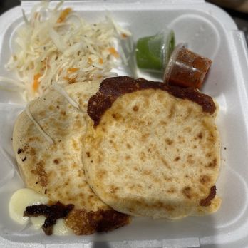 Taqueria Mamis - Pupusa with chicken and one with beef - Tacos Near Me - Atlanta, Georgia Taqueria Mamis - Pupusa with chicken and one with beef - Tacos Near Me - Atlanta, Georgia