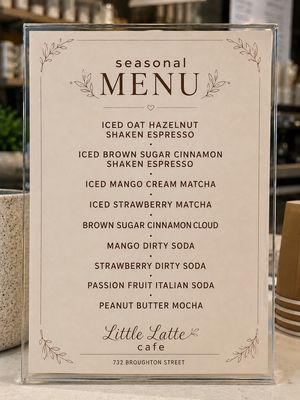 Menu photo 2 Little Latte Cafe Downtown Victoria, BC Menu photo 2 Little Latte Cafe Downtown Victoria, BC