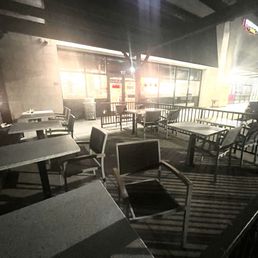 Exterior outside entrance of Habit Burger & Grill - Outdoor patio seating - Colton, California Exterior outside entrance of Habit Burger & Grill - Outdoor patio seating - Colton, California