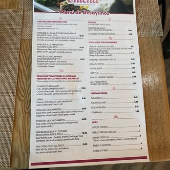 Chicha Peruvian Kitchen - Breakfast menu - Peruvian Near Me - Roseville, California Chicha Peruvian Kitchen - Breakfast menu - Peruvian Near Me - Roseville, California