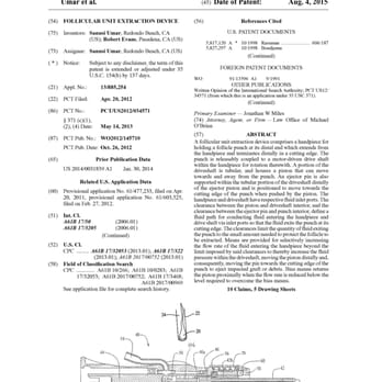 O'Brien Patent Solutions - A patent for a follicle extraction device. - Patent Law Near Me - Davis, California O'Brien Patent Solutions - A patent for a follicle extraction device. - Patent Law Near Me - Davis, California