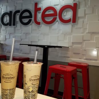 Sharetea - Love the drinks and decor here. We got the QQ (right) and Okinawa Pearl Milk Tea (Left). We came here after eating lunch. :) - Coffee & Tea Near Me - San Diego, California