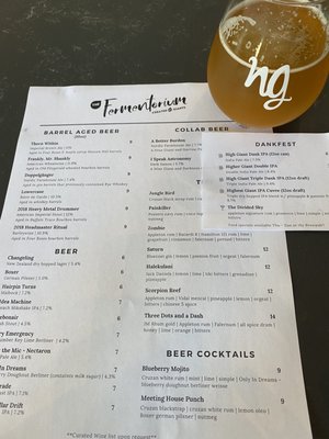 Menu photo 4 Fermentorium Cincinnati, OH