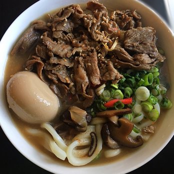 Beyond The Bowl - Niku Udon Soup comes with ribeye beef, green onions, shitake mushrooms, pickled ginger, and egg - Poke Near Me - Seattle, Washington Beyond The Bowl - Niku Udon Soup comes with ribeye beef, green onions, shitake mushrooms, pickled ginger, and egg - Poke Near Me - Seattle, Washington