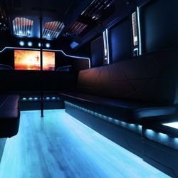 Black Clover Party Buses - Baby blue themed lighting