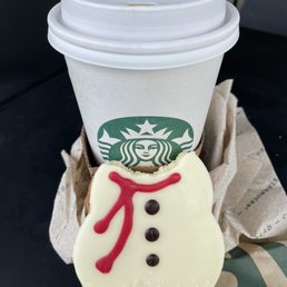 Playing with the Snowman Cookie, ha!