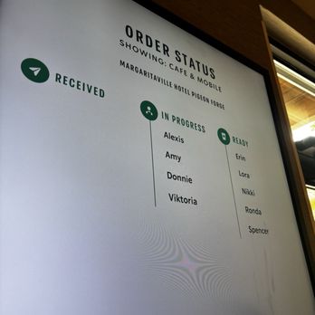 Starbucks - Order status display - Coffee & Tea Near Me - Pigeon Forge, Tennessee