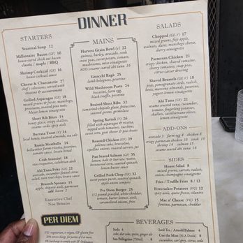 Per Diem - Financial District - Menu - New American Near Me - San Francisco, California