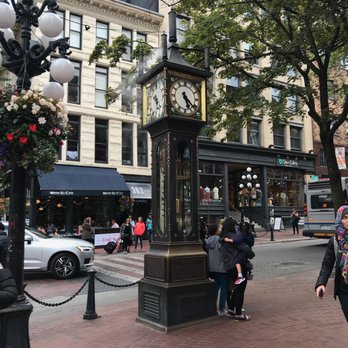 Gastown Steam Clock - clock with people for scale - Landmarks & Historical Buildings Near Me - Vancouver, British Columbia