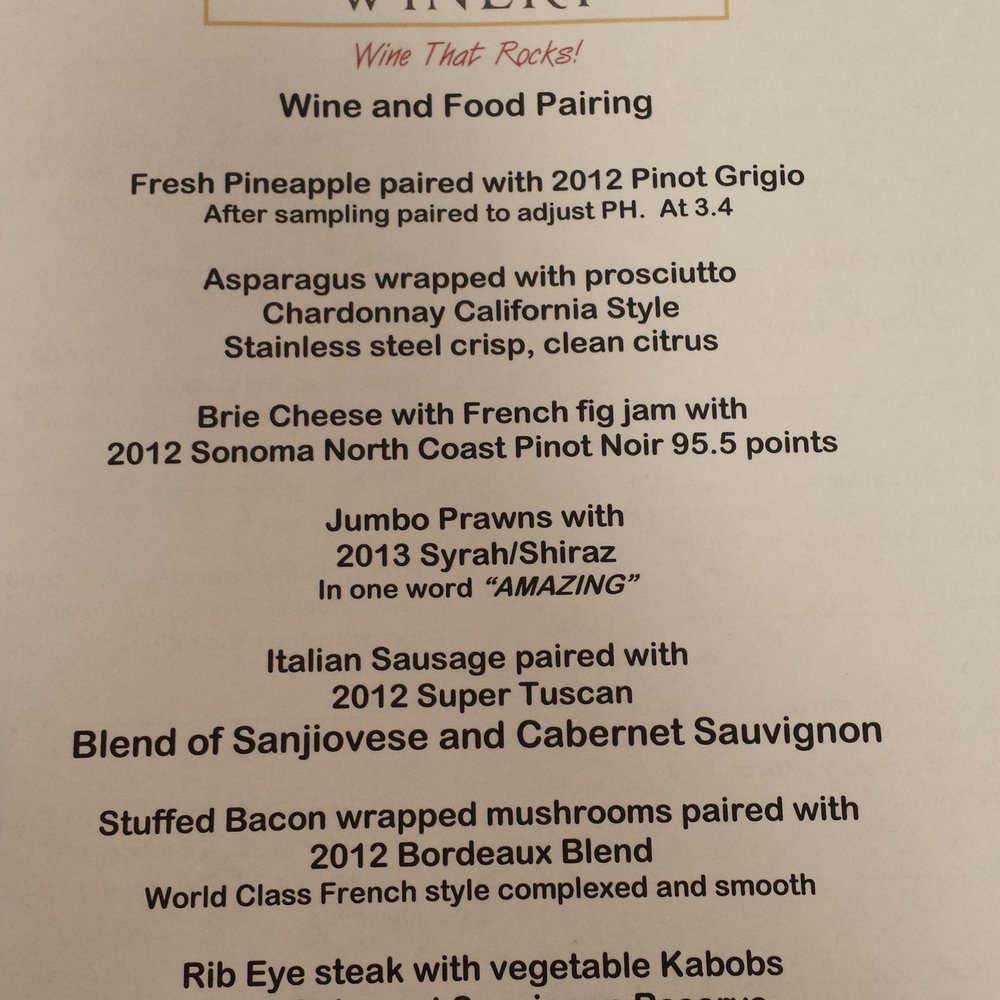 Rock Hill Winery - Our wine and food pairing list - Wineries Near Me - Loomis, California Rock Hill Winery - Our wine and food pairing list - Wineries Near Me - Loomis, California