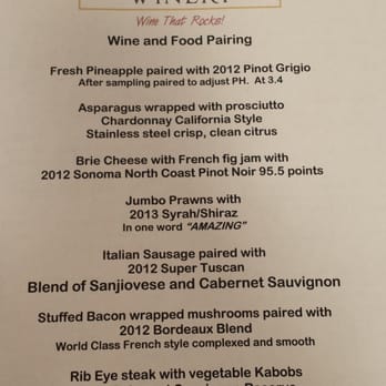 Rock Hill Winery - Our wine and food pairing list - Wineries Near Me - Loomis, California