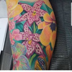 River City Tattoo - Flowers done by Chris Brusby.