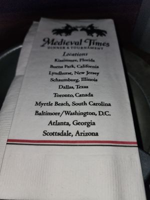 Menu photo 6 Medieval Times Dinner & Tournament Schaumburg, IL Menu photo 6 Medieval Times Dinner & Tournament Schaumburg, IL