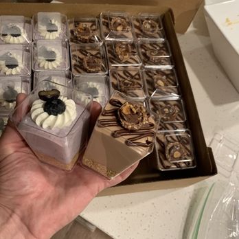Lillys Sweets - Decent size cups blueberry on left, Nutella on right - Desserts Near Me