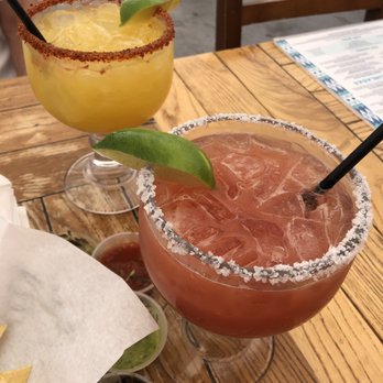 Los Agaves - Beautiful Mango and Blood Orange Margaritas, but not fond of the bitter taste. Preferred their iced tea. - Tacos Near Me - Santa Barbara, California