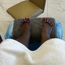 Bliss Nail Lounge - Colada sparkle tropical bliss pedicure