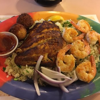 Who Dat's Cajun Restaurant - Daily special if grilled red snapper and grilled shrimp with garlic herb rice and hush puppies. - Cajun/Creole Near Me - Bald Knob, Arkansas
