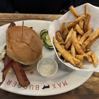 Max Burger - Maple Whiskey with no onions or arugula - Burgers Near Me - West Hartford, Connecticut Max Burger - Maple Whiskey with no onions or arugula - Burgers Near Me - West Hartford, Connecticut