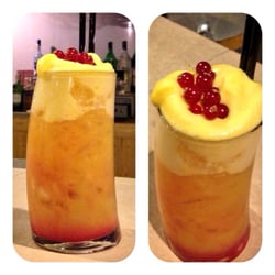 Terraza Bambú - San Francisco ( zumo de naranja, piña y melocotón terminado con espuma de naranja )