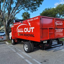 All Out Junk Removal - All Out Junk Removal waiting to head to its next job in Royal Palm Beach, Florida.