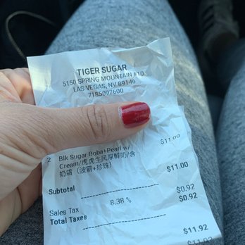 Tiger Sugar - $11 for two drinks that don't even last 10 mins - Coffee & Tea Near Me - Las Vegas, Nevada Tiger Sugar - $11 for two drinks that don't even last 10 mins - Coffee & Tea Near Me - Las Vegas, Nevada