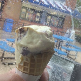 Handel's Homemade Ice Cream Cornelius  - cold, wet, windy, plus the remains of a monkey business on a waffle cone - Ice Cream & Frozen Yogurt Near Me - Cornelius, North Carolina
