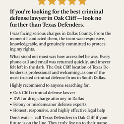 Robert Abtahi -Texas Defenders - Review for Texas Defenders in Oak Cliff, Dallas -- praised for expert criminal defense. The best criminal lawyers in Dallas.