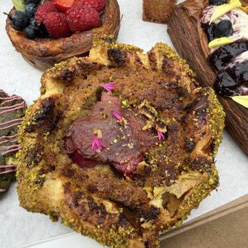 Michi Michi - Pistachio rhubarb galette (April 2026)-- perfect for people who like "not too sweet" desserts - Bakeries Near Me - San Diego, California Michi Michi - Pistachio rhubarb galette (April 2026)-- perfect for people who like "not too sweet" desserts - Bakeries Near Me - San Diego, California