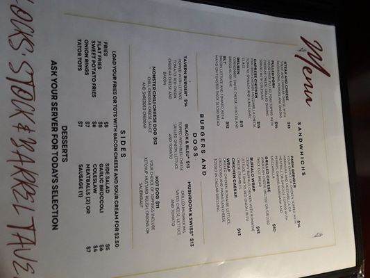 Menu photo 1 Locks’, stock and barrel Tavern Windsor Locks, CT