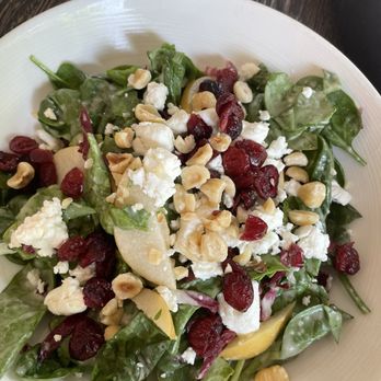 Crescent Bistro - Pear and spinach salad with goat cheese - New American Near Me - Pleasant Hill, California Crescent Bistro - Pear and spinach salad with goat cheese - New American Near Me - Pleasant Hill, California