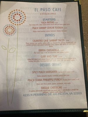 Menu photo 1 El Paso Cafe Arlington, VA Menu photo 1 El Paso Cafe Arlington, VA