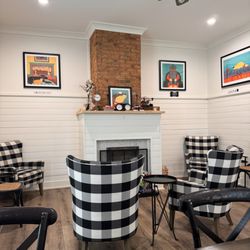 Lazy Labrador Coffee House - Inside fireplace