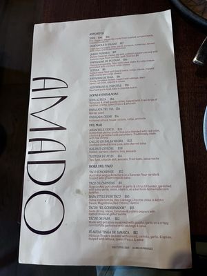 Menu photo 1 Amado Burlingame, CA Menu photo 1 Amado Burlingame, CA