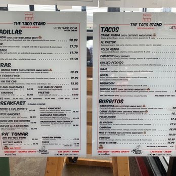 The Taco Stand - Menu - Food Stands Near Me - La Jolla, California