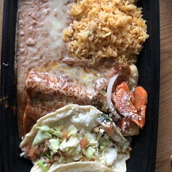 La Penca Azul - Triple #2 with beef, chicken enchiladas and one fish taco. - Mexican Near Me - Alameda, California La Penca Azul - Triple #2 with beef, chicken enchiladas and one fish taco. - Mexican Near Me - Alameda, California