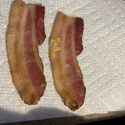Half raw bacon