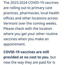 Walgreens - Statement from VT state regarding vaccine coverage