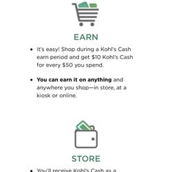 Kohl's - Kohl's cash rules posted on Kohl's.com