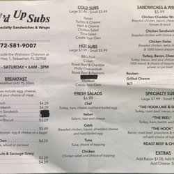 Wabasso Chevron - Sandwich Menu
