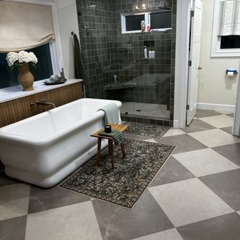 Jones Custom Tile - Flooring is large format 24x24 in a diamond pattern - Flooring Near Me Jones Custom Tile - Flooring is large format 24x24 in a diamond pattern - Flooring Near Me