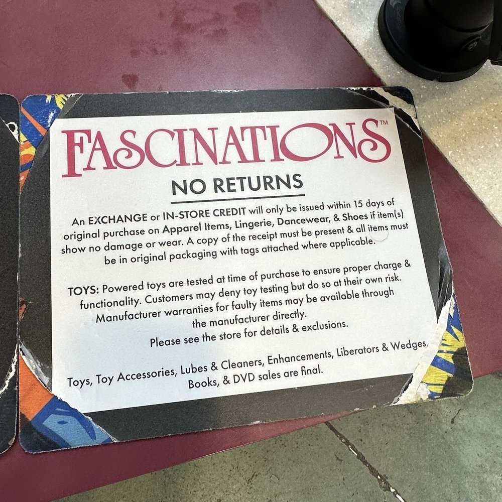 Fascinations - No where on their signs does it state Clearance Items are final Sales. Buyers Beware! - Adult Shops Near Me - Tolleson, Arizona Fascinations - No where on their signs does it state Clearance Items are final Sales. Buyers Beware! - Adult Shops Near Me - Tolleson, Arizona