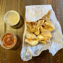 Great Wall Chinese Restaurant - Crispy Cheese Wontons done right. Not greasy, and check out the Chinese hot mustard. Fresh, not a packet. Clear those sinuses out!