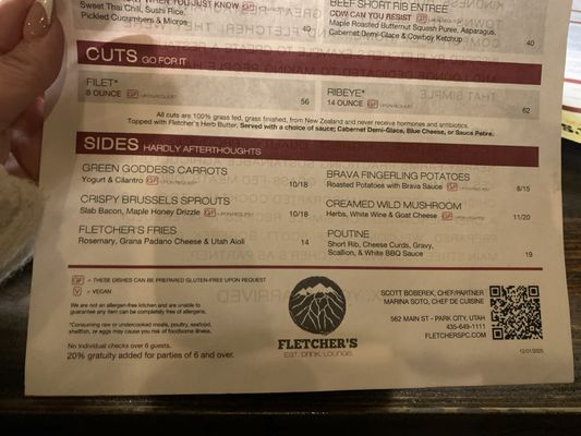 Menu photo 5 Fletcher's Park City, UT