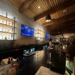 Inside sitting at the bar Inside sitting at the bar