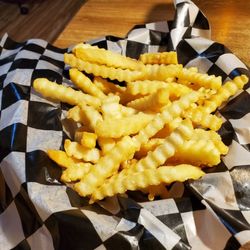 Starlite Room - Krinkle Cut Fries, small, a little undercooked